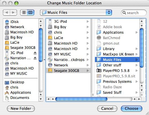 change music folder location